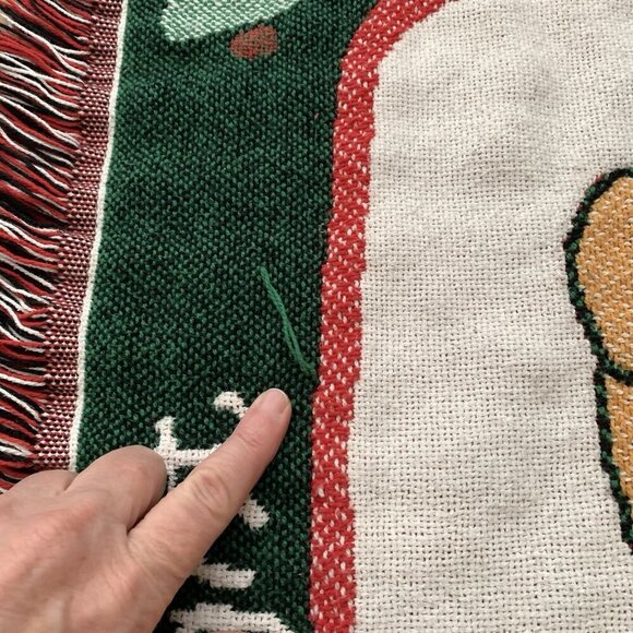 Vintage Disney Winnie Pooh Tapestry Throw Blanket C Is For Christmas 37” x 47” - Picture 2 of 14